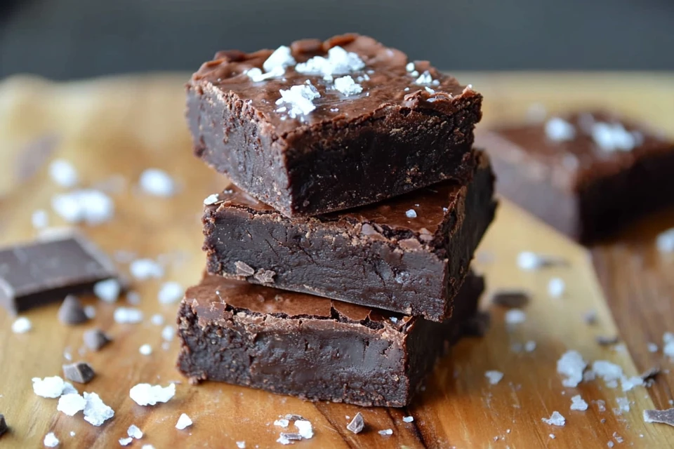 Salted Dark Chocolate Brownies