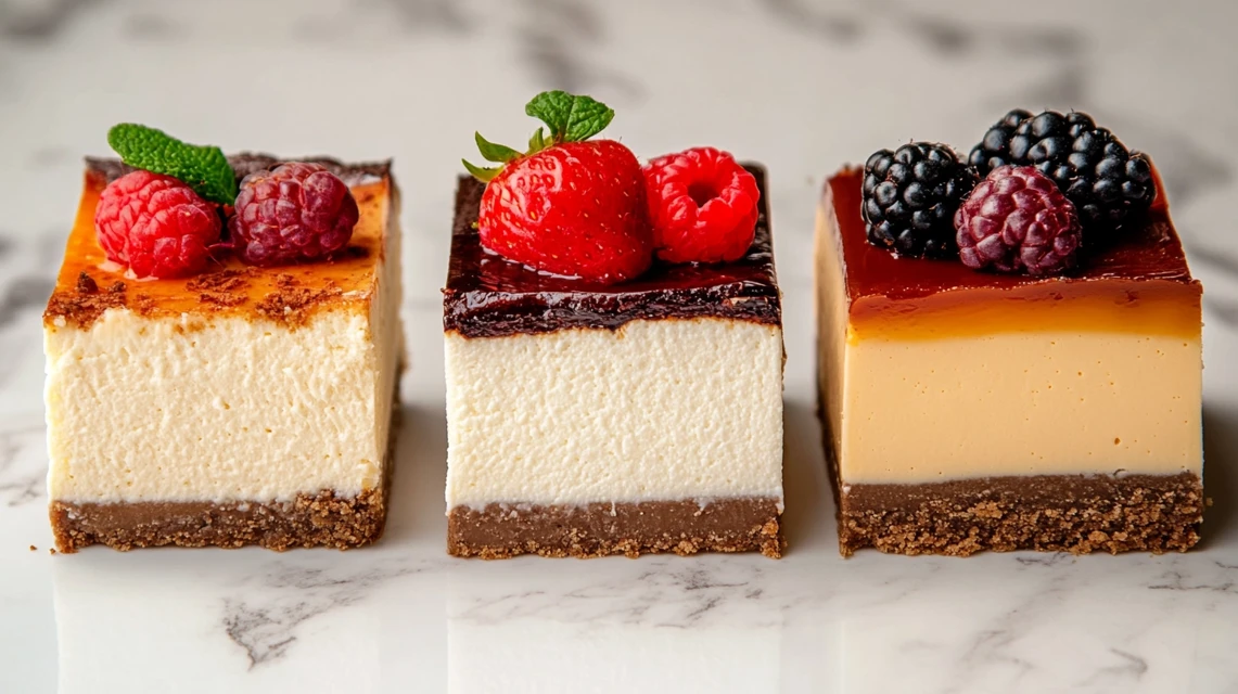 What are the three types of cheesecake?