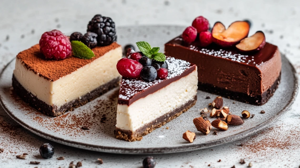 What are the three types of cheesecake?