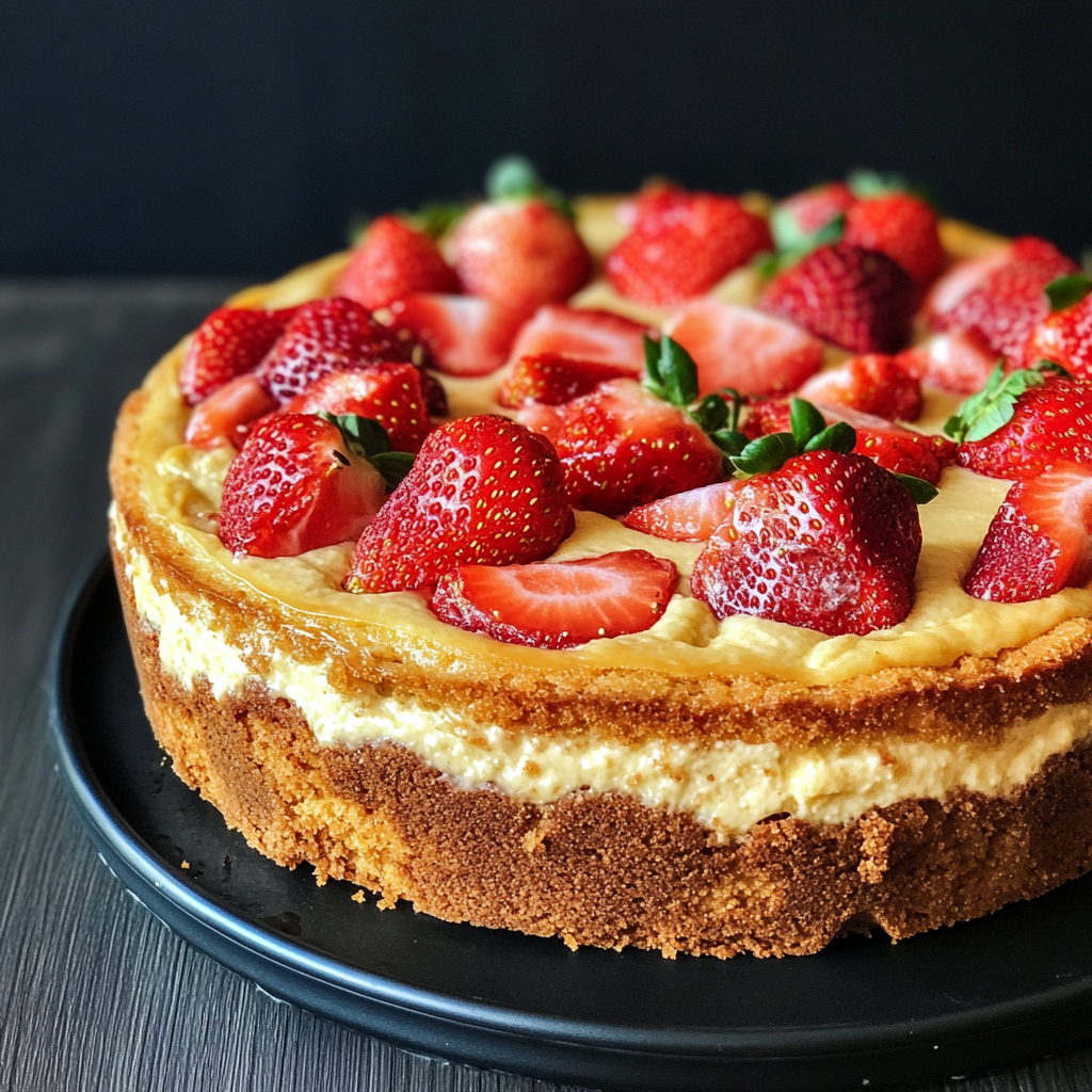 baked strawberry cheesecake content